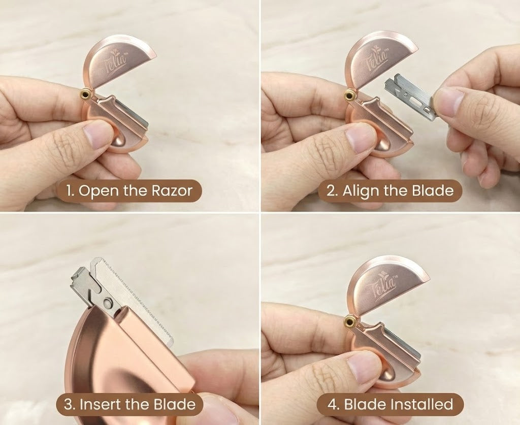Télia Eco-Friendly Eyebrow Razor & Blade Combo